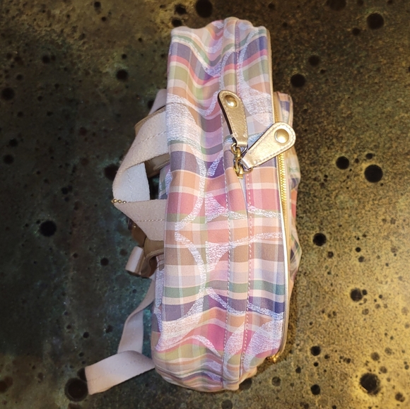 Coach Signature Multi-Color Poppy Madras Backpack F21886 - Picture 12 of 16